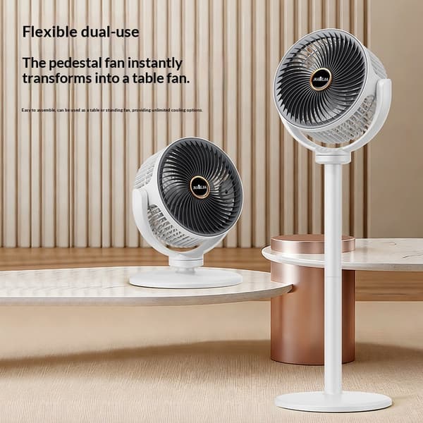 Tyst golvfläkt med 5 hastigheter, fjärrkontroll, 90 graders oscillation, högt luftflöde för sovrum, hemmakontor White
