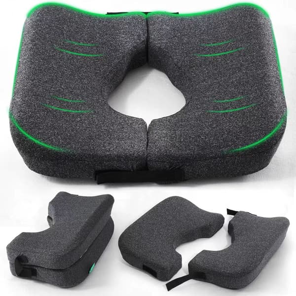 Hukommelsesskum T-formet sædehynde - Ergonomisk foldbar til haleben- og iskiassmerter