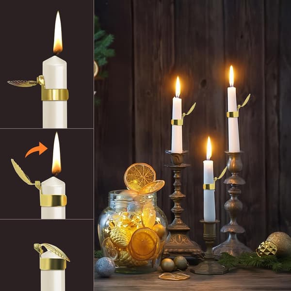 4/8-pakning automatisk lysslukker med metallklemme, timer og flammebeskyttelse, sikkert tilbehør for stearinlys Silver Round-4pcs