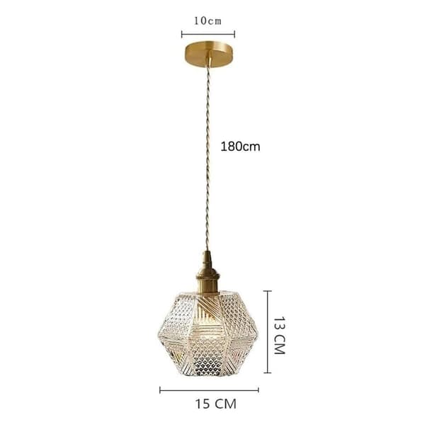 Modern kopparglaspendellampa - infälld montering, E27-sockel, justerbar kabel för matsal, kafé, köksö Embedded