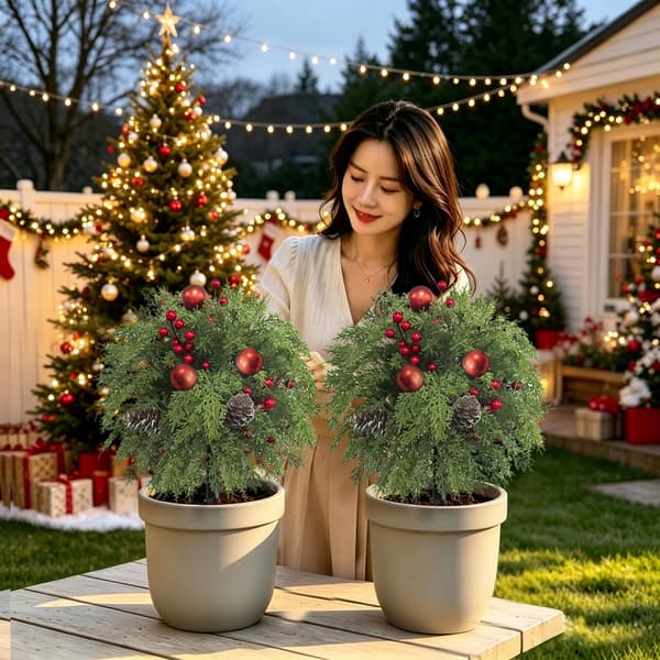2-pak 56 cm kunstig efterårsplante - græskar og blomster til have, veranda, sti - stil 1 Yellow 2 Pack