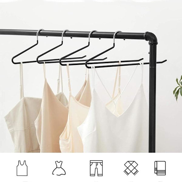 Galge/Byxhängare  i Metall, Klädhängare Platsbesparande Design, Garderob Organizer 5-Pack Black