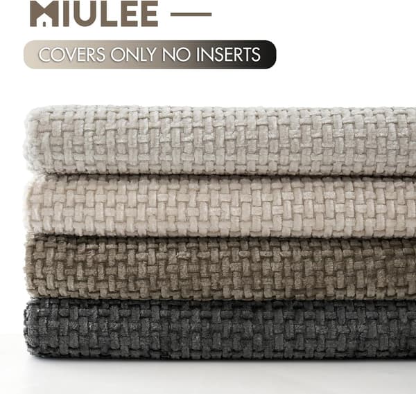 4-pak Pudebetræk 45x45 cm – Bløde Dekorative Chenille Pudebetræk i Neutral Farve til Sofa & Dagligstue