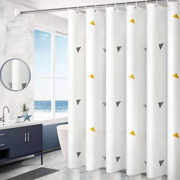180x200cm Vattentät Duschdraperi i Polyester - Triangelmönster, Maskintvättbar, 12 Krokar Ingår Style 1