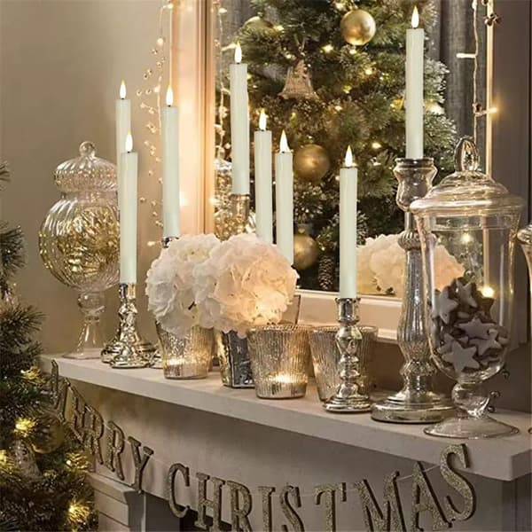6-pack Flameless LED Candles with Remote Control, Timer, and Adjustable Brightness, Realistic Flickering Flame for Home and Party G+Remote