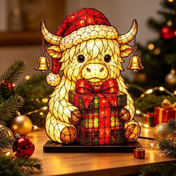 Christmas Decoration with LED Lamp, USB Warm Light Night Lamp for Table and Home Penguin