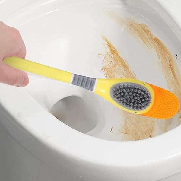 WC-harja säilytyskoukulla Yellow