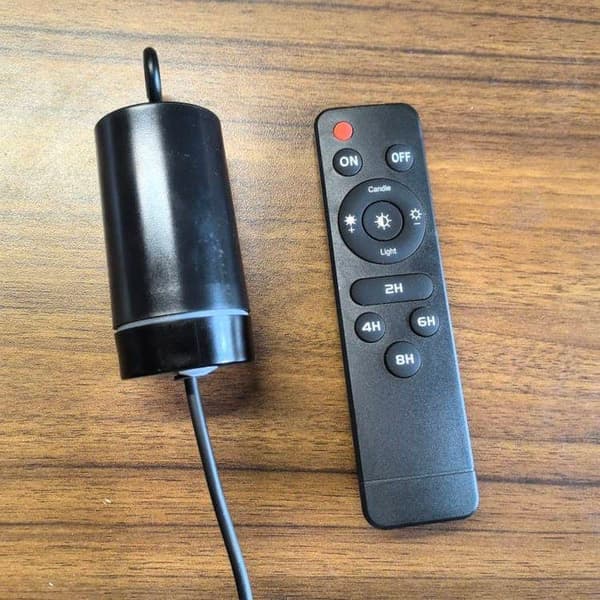 Ceiling lamp with remote control – decorative rattan lamp with light bulb, battery-powered pendant lamp
