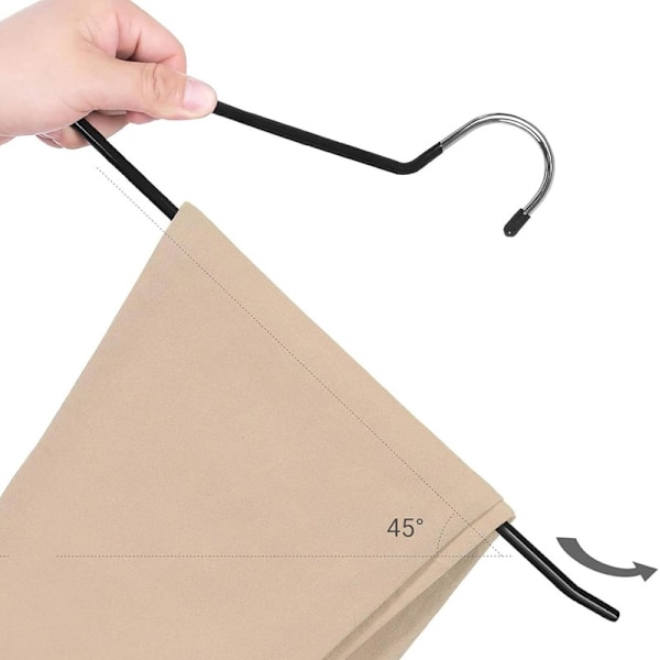 Galge/Byxhängare  i Metall, Klädhängare Platsbesparande Design, Garderob Organizer 5-Pack Black