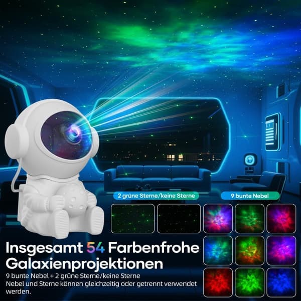 Natlampe - Stjerneprojektor med LED-lampe A1