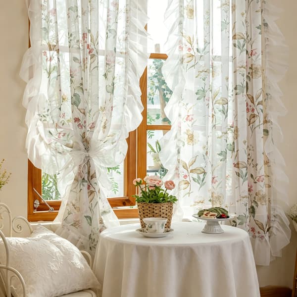 2-pack mörkläggningsgardiner - Kameliablommönster, kanaldesign för balkong sovrum - 135x170cm 135*170cm