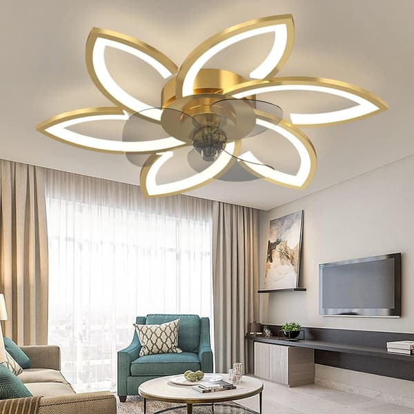 Dimbar LED Takvifte, Ø78 cm, 3 Lysfarger, Fjernkontroll og App, 6 Hastigheter, Timer Gold