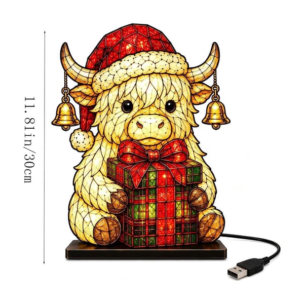 Christmas Decoration with LED Lamp, USB Warm Light Night Lamp for Table and Home Penguin