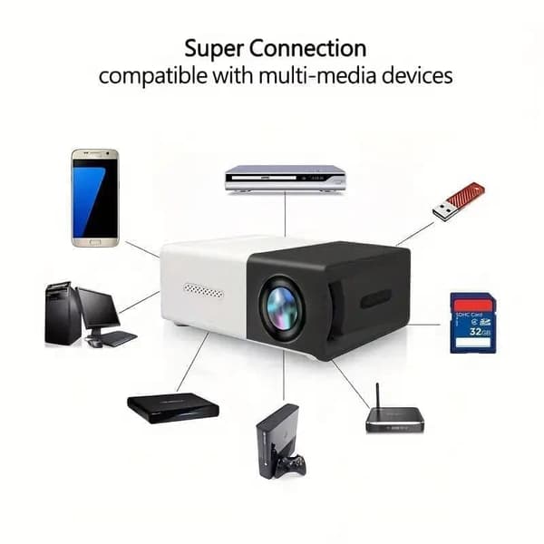 Mini Projektor 1080P HD med 3D Teknologi – USB/AV/IOS/Android Kompatibel