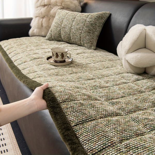 Tykt chenille-sofabetræk, blødt og skridsikkert sofabetræk til beskyttelse mod snavs og dyrehår Green 70x150cm