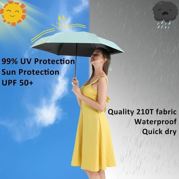 Automatic Folding Umbrella with UV Protection – Compact Windproof Umbrella for Sun & Rain grön