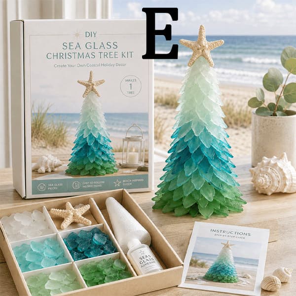 DIY Havsglas Julgranspysselkit - Serie E, Gör-din-egen Juldekoration Style 5
