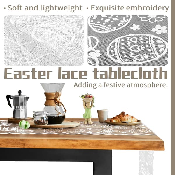 Easter Table Runner 183x33 cm - Decorative Easter Table Runner with Rabbits, Spring and Easter Decoration for Living Room Home Pink
