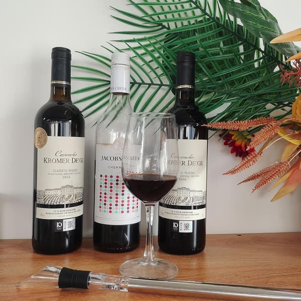Vinkøler i rustfrit stål til køling og luftning af vin 2 Piece