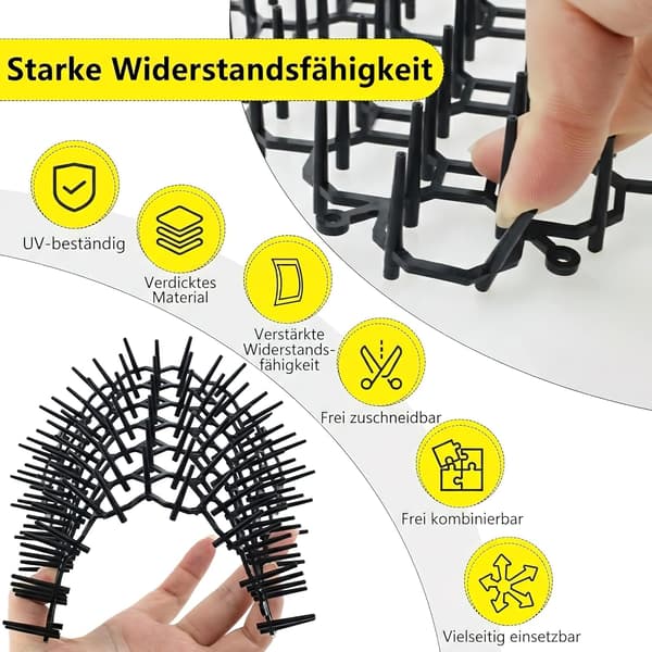 Kattspiksmatta 12-pack 20x15 cm – Skydd för växter, 12 U-stift & 20 buntband, inomhus/utomhus