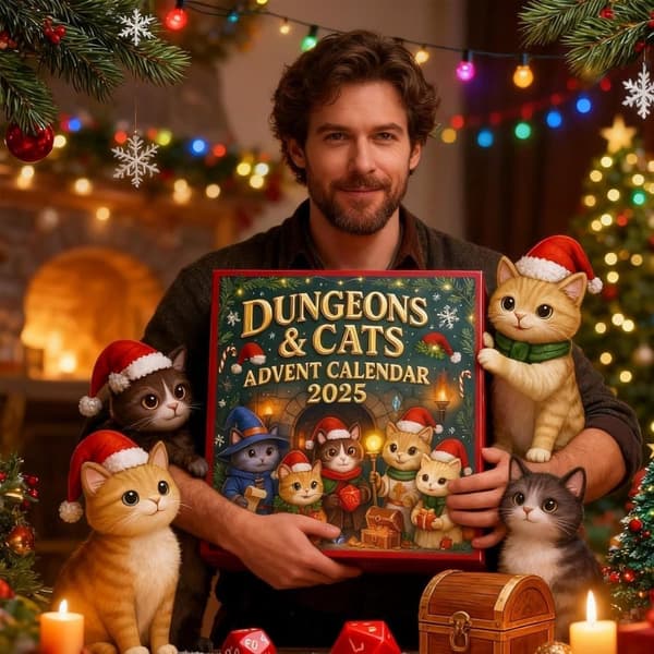 Adventskalender 2025 Dungeons & Katte – 24 Dages Julekalender med 2D Akryl Samlerpynt