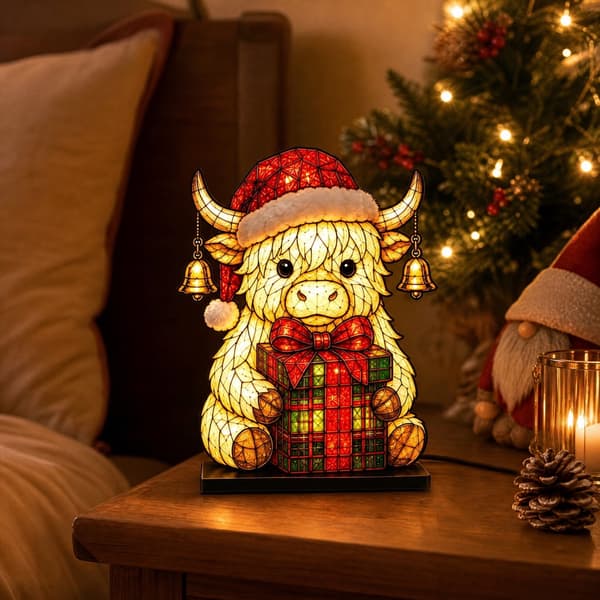 Christmas Decoration with LED Lamp, USB Warm Light Night Lamp for Table and Home Penguin