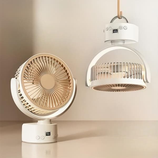 Blæksprutte Cirkulerende Køleventilator 100 Hastighed Clip-On Oscillerende Ventilator LCD Display Timer Klapvogn Camping Skrivebord Hængende Bærbar Ventilator Green
