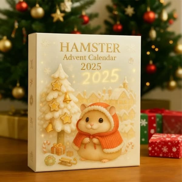 Adventskalender 2026 Hamster – 24 Dagars Julkalender med 2D Akryl Hamsterprydnader