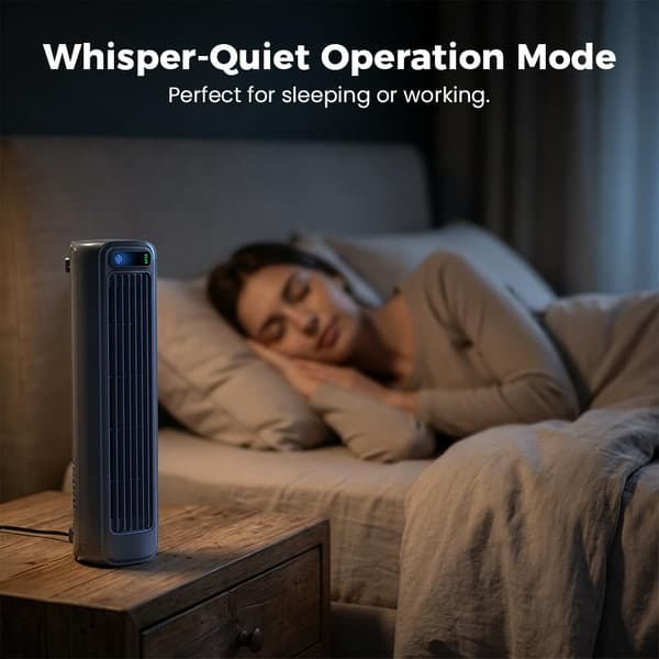 Bærbar Aircondition LED Display 3 Hastigheder Genopladelig Mini Luftkøler Bordventilator Touch Kontrol Køleventilator til Hjemmekontor Gray