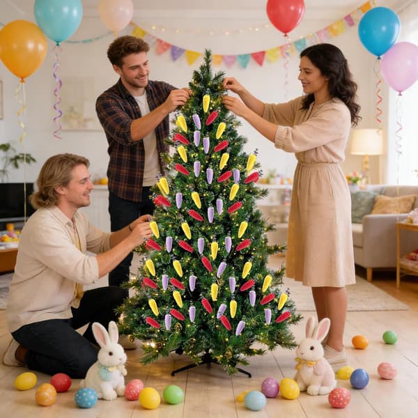 Easter Decoration Carrot Picks 6-Pack – DIY Easter Ornaments for Bouquets, Easter Trees & Tables, Spring Party Decor Home B