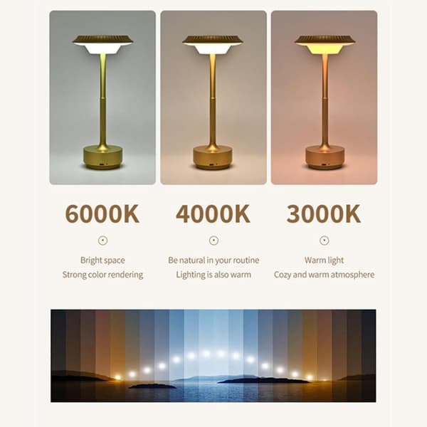 Bordlampe Trådløs / Skrivebordslampe - Retro LED-lampe til Indendørs & Udendørs Brug grå