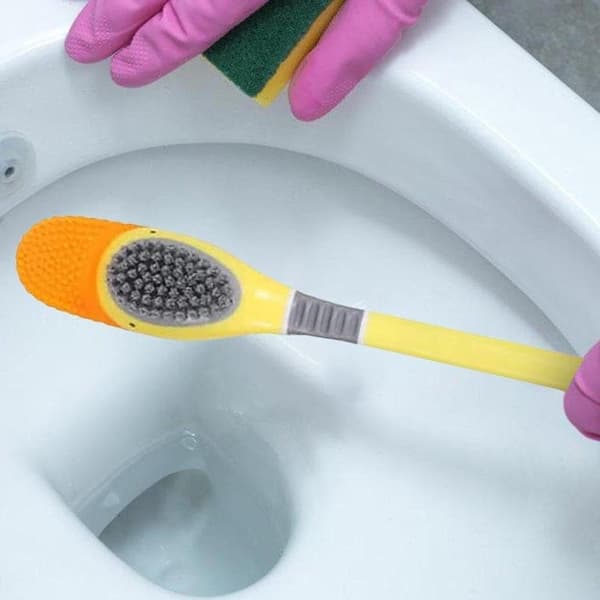 WC-harja säilytyskoukulla Yellow