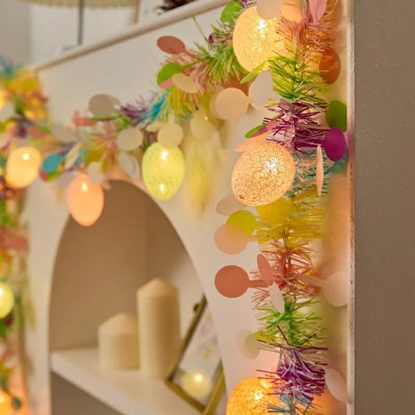 Easter Egg LED Light String 2m/4m with 10-20 Lights, Battery-Powered Decorative Lamp for Party and Home 4M 20LED-USB