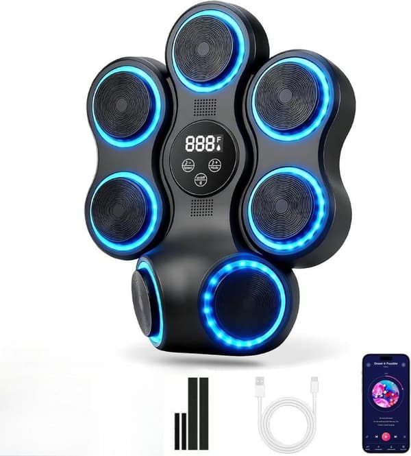 Musikboksning Mål med LED & Bluetooth – Boksetræning for Børn og Voksne