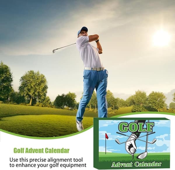 Moorle Adventskalender Golf 2025 Julekalender 24 dele med golfbolde og tilbehør til mænd