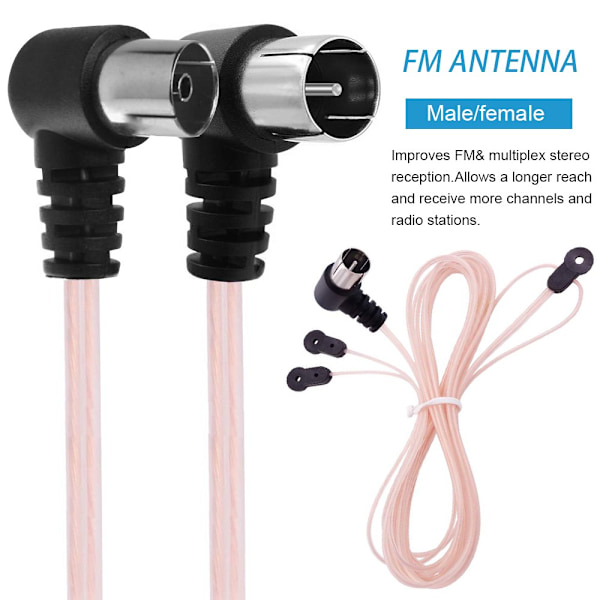 FM-antenni Naarasliitin / Urosliitin Stereo Audio Radiovastaanotin