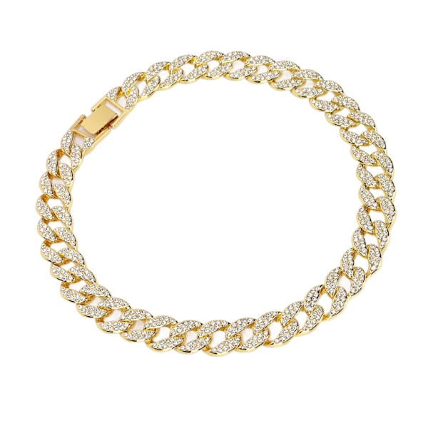 Miesten kaulakoru, Cuban, 16 tuumaa, timantti, Hip Hop -koru, Miami, Cuban Link, kulta