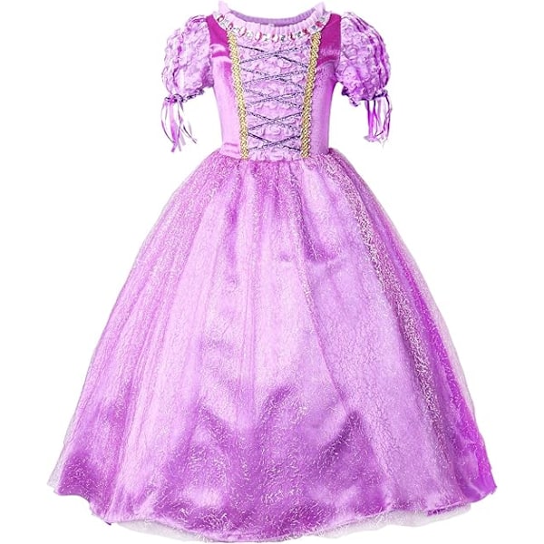 Prinsesse Rapunzel Kostume Festkjole Pigekjole（120cm）