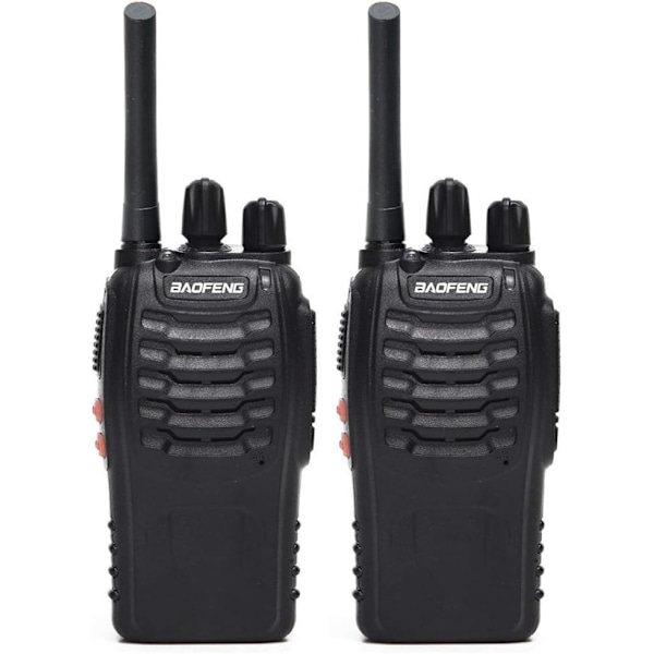 aoFeng BF-888S(BF-88A) FRS Radio Walkie Talkie 0,5W 16-kanals tovejsradio med øretelefon, LED-lommelygte, USB-oplader 2-pak
