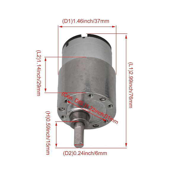 Lämplig för JGB37-520 DC24V 7RPM elektrisk hastighetsreglerande växelmotor 29mm längd WS4412{XW} växelmotor