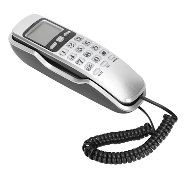 KXT888CID Mini veggtelefon Hotell kablet skrivebordsveggtelefon for hjem hotellkontor (sølv)