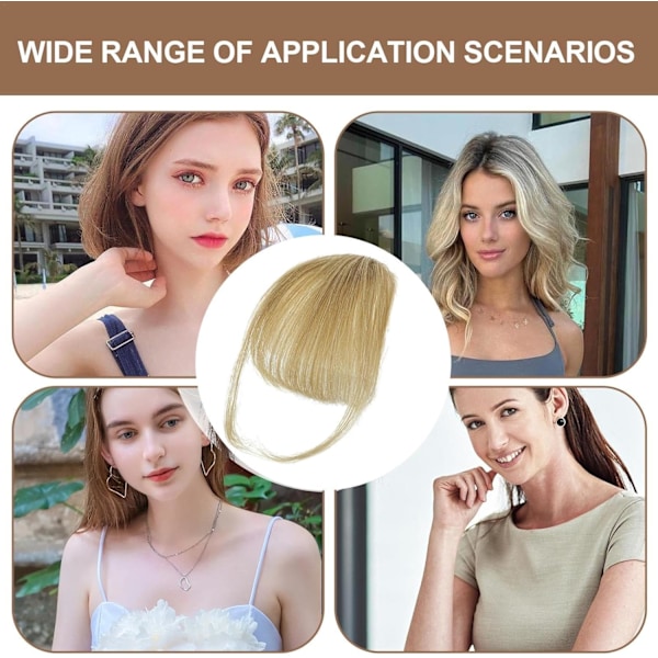 Clip-in hårförlängningar, äkta hår lugg - Fransk lugg Clip-On Air Bangs | Naturlig färg och stilfulla hårförlängningar för en perfekt look Gray gold