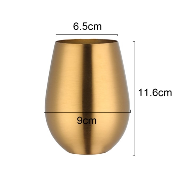 Fars Dag Present Rostfritt Stål Stemless Vinglas Portabelt Pool Vinglas - Guld