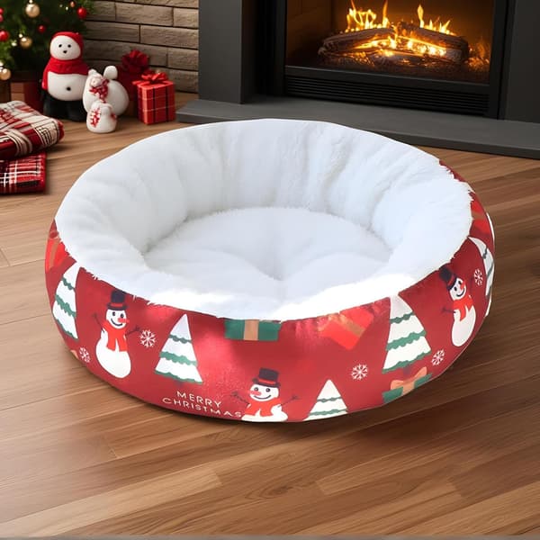 Kattekurv - katteseng - Gemmested til katte - Sovepose til katte - Blød og varm fleece vintersovepose til jul - 360° wrap - Sød