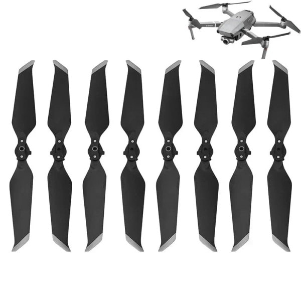 8 stk. propeller i bedste kvalitet til DJI Mavic 2 Pro Zoom 8743 - støjsvage propeller med hurtigudløselig foldepropel - støjreduktion - dronetilbehør