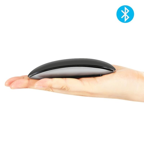 Uppladdningsbar Bluetooth-mus, ultratunn bärbar mus för Mac-dator (svart)