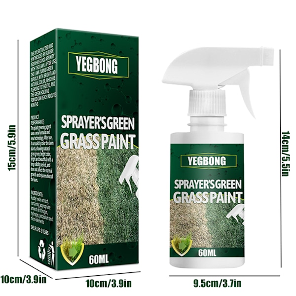 Vihreä ruohospray, pitkäkestoinen ruohon väri, parantaa laikukasta, lepotilassa olevaa, kellertävää ruohoa nurmikolle