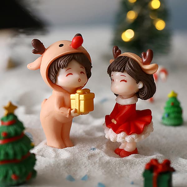 1Par e Mini Lovers Par Miniaturlandskab DIY Ornament Ch B