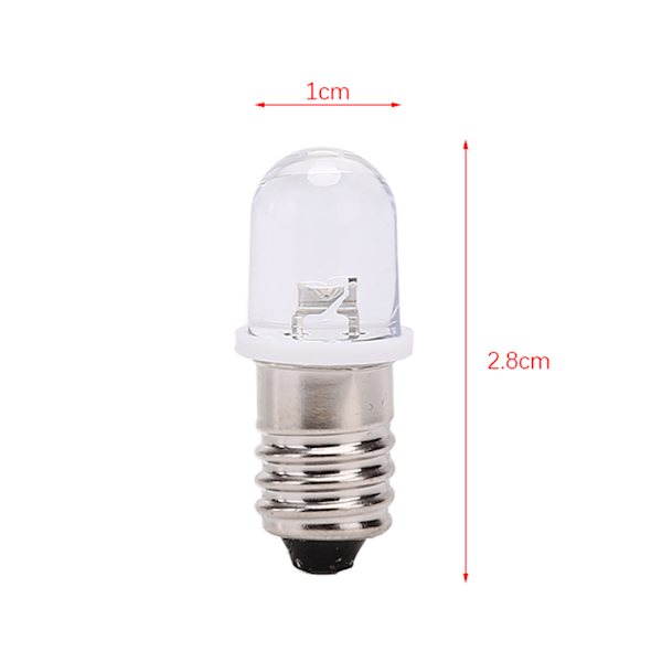 5 kpl E10 LED-lamppua DC 3V 4.5V Mittarilämpötila-ilmaisinlamppu white DC3V