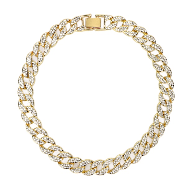 Miesten kaulakoru, Cuban, 16 tuumaa, timantti, Hip Hop -koru, Miami, Cuban Link, kulta